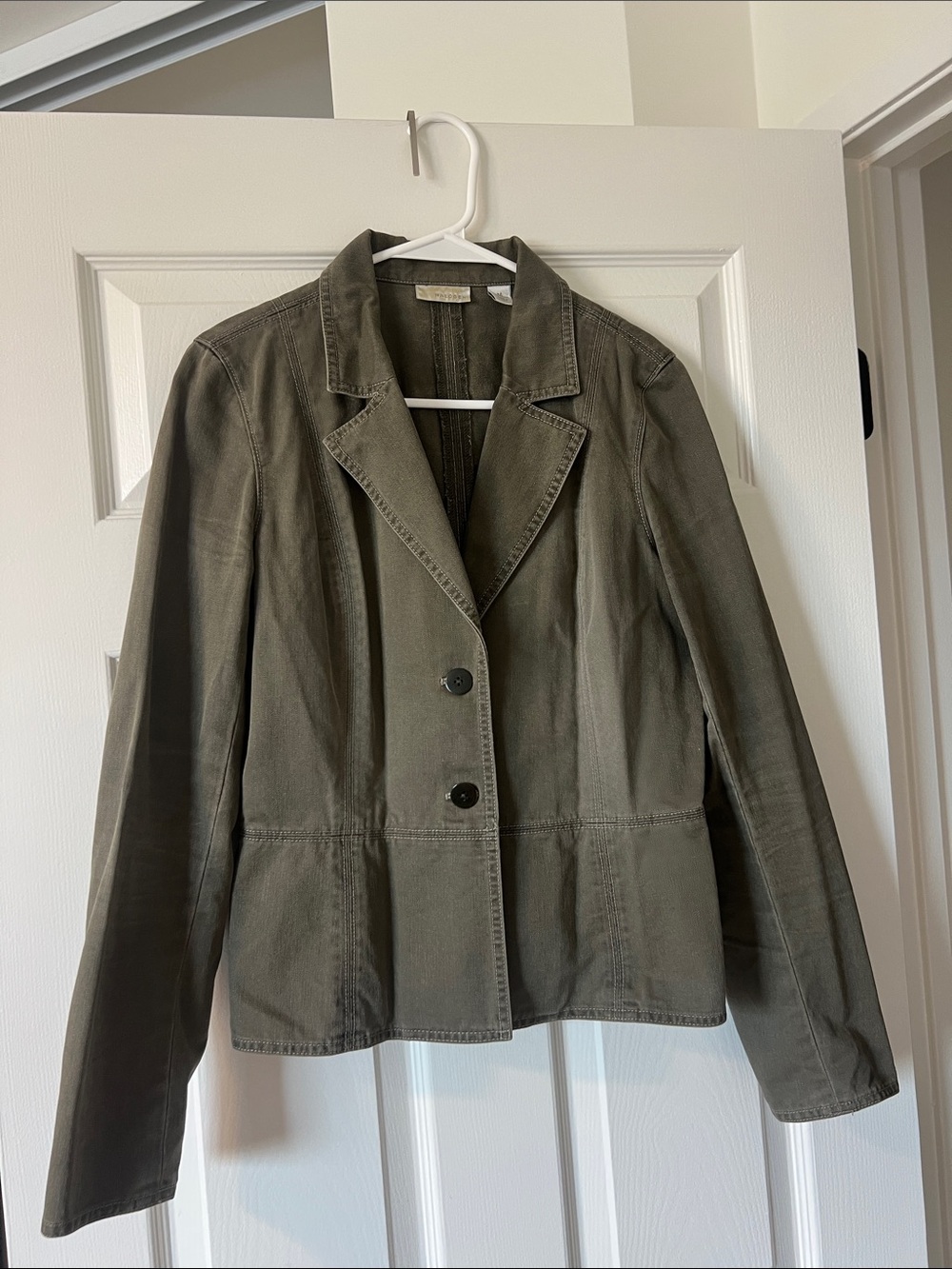 Halogen Olive Green Two-Button Blazer Jacket